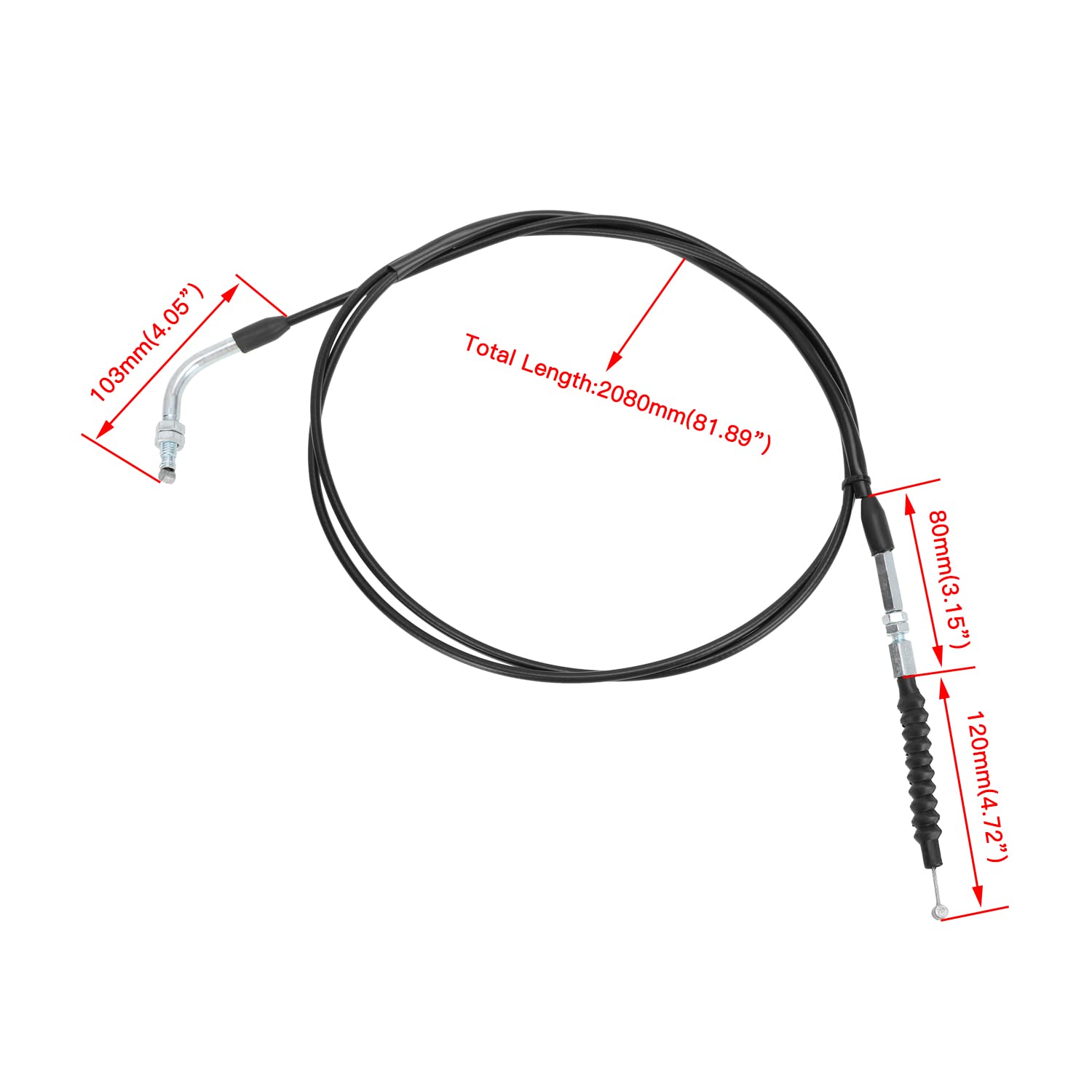 YOXUFA 82" Throttle Cable for Go Karts & Dune Buggies, Black, Model YO-LX17