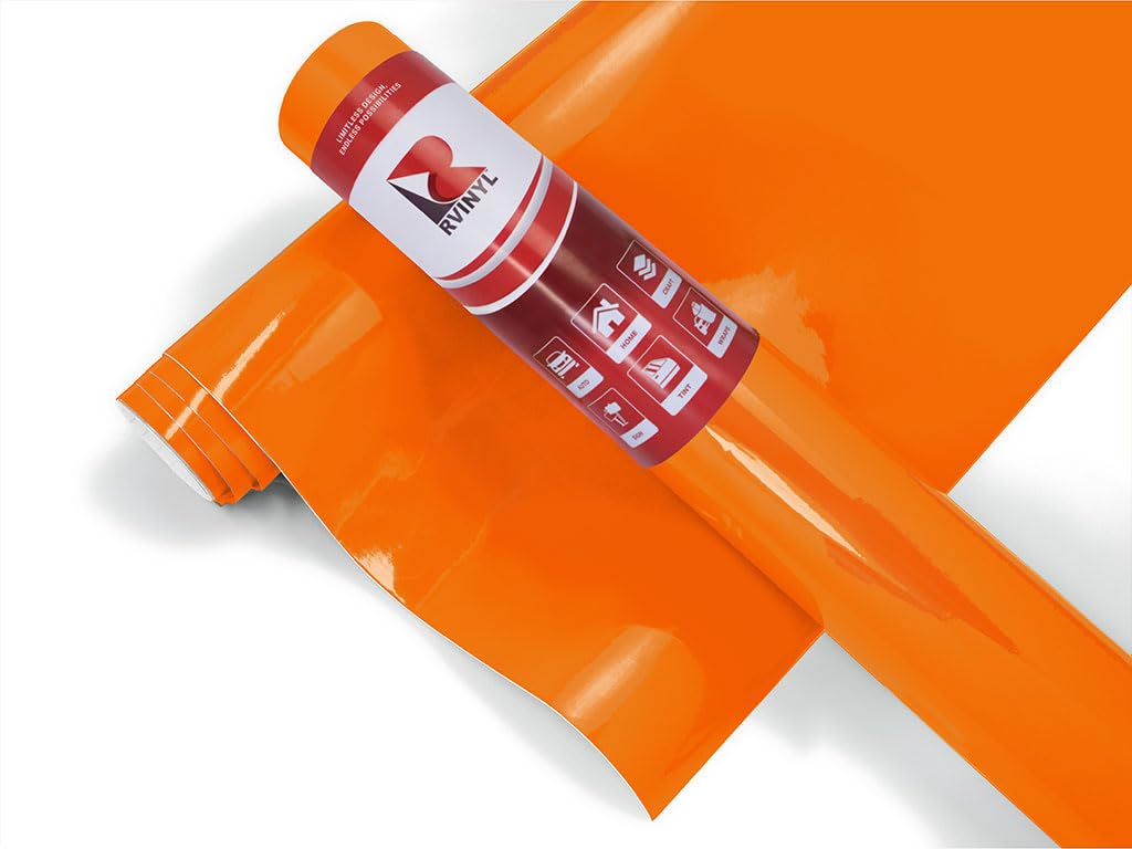 3M 2080 G24 Gloss Deep Orange (5Ft X 12Ft) Vinyl Wrap Film Sheet With Air-Release For Cars, Trucks & More (60Sq Ft Roll)