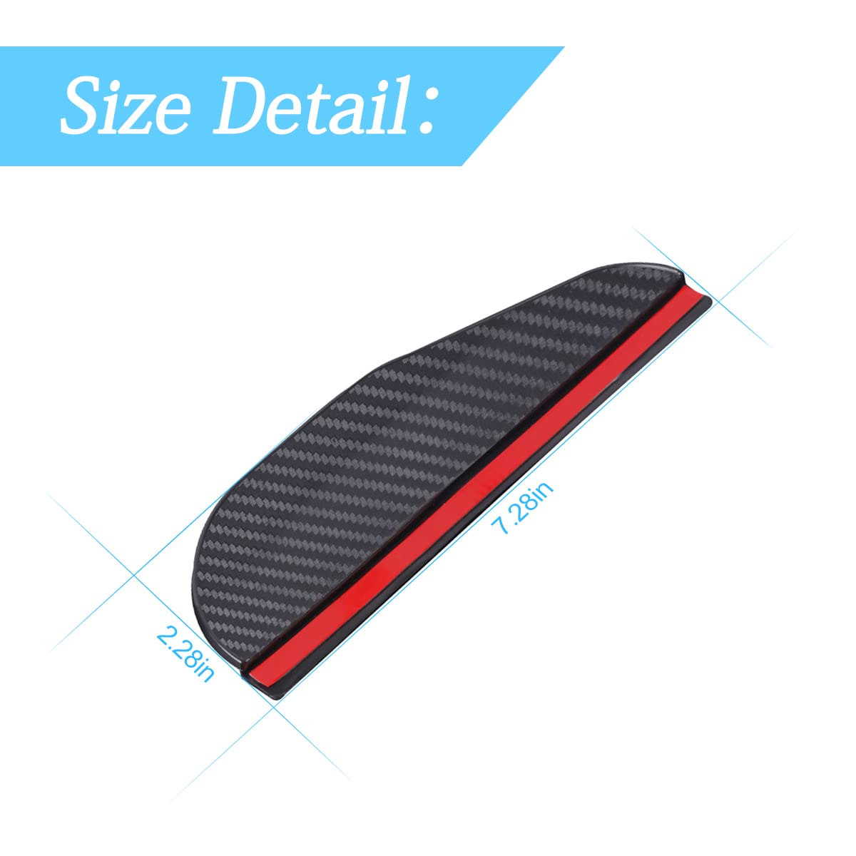 2Pcs Smoke Visor Guards For Car Side Mirrors - Waterproof Carbon Fiber Auto Rain Eyebrows For Cars, Trucks And Suvs - Universal