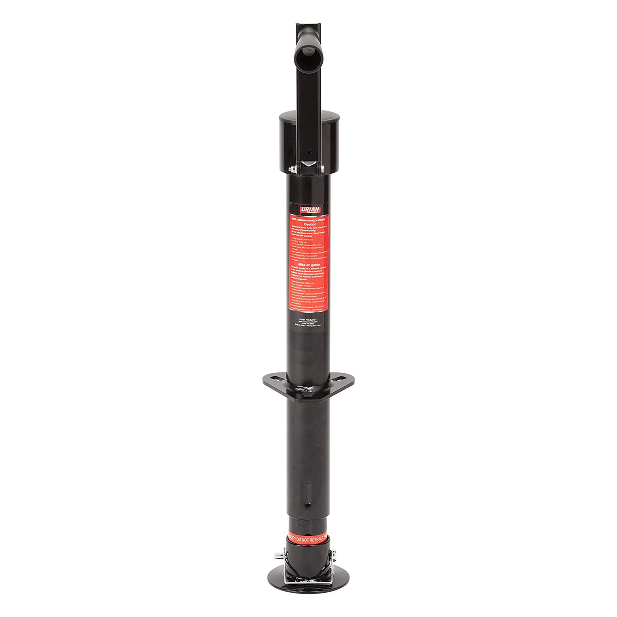 Uriah Products Sidewind A-Frame Turbo Trailer Jack - 2,000Lb Lift Capacity - Manual Or Drill Power (Uc200020) , Black