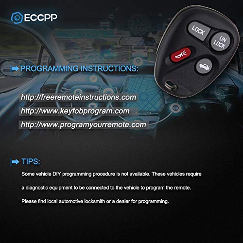 Eccpp Replacement Fit For Keyless Entry Remote Key Fob For Buick For Gmc For Pontiac For Saturn For Oldsmobile For Cadillac Escalade Series Abo1502T (Pack Of 2)
