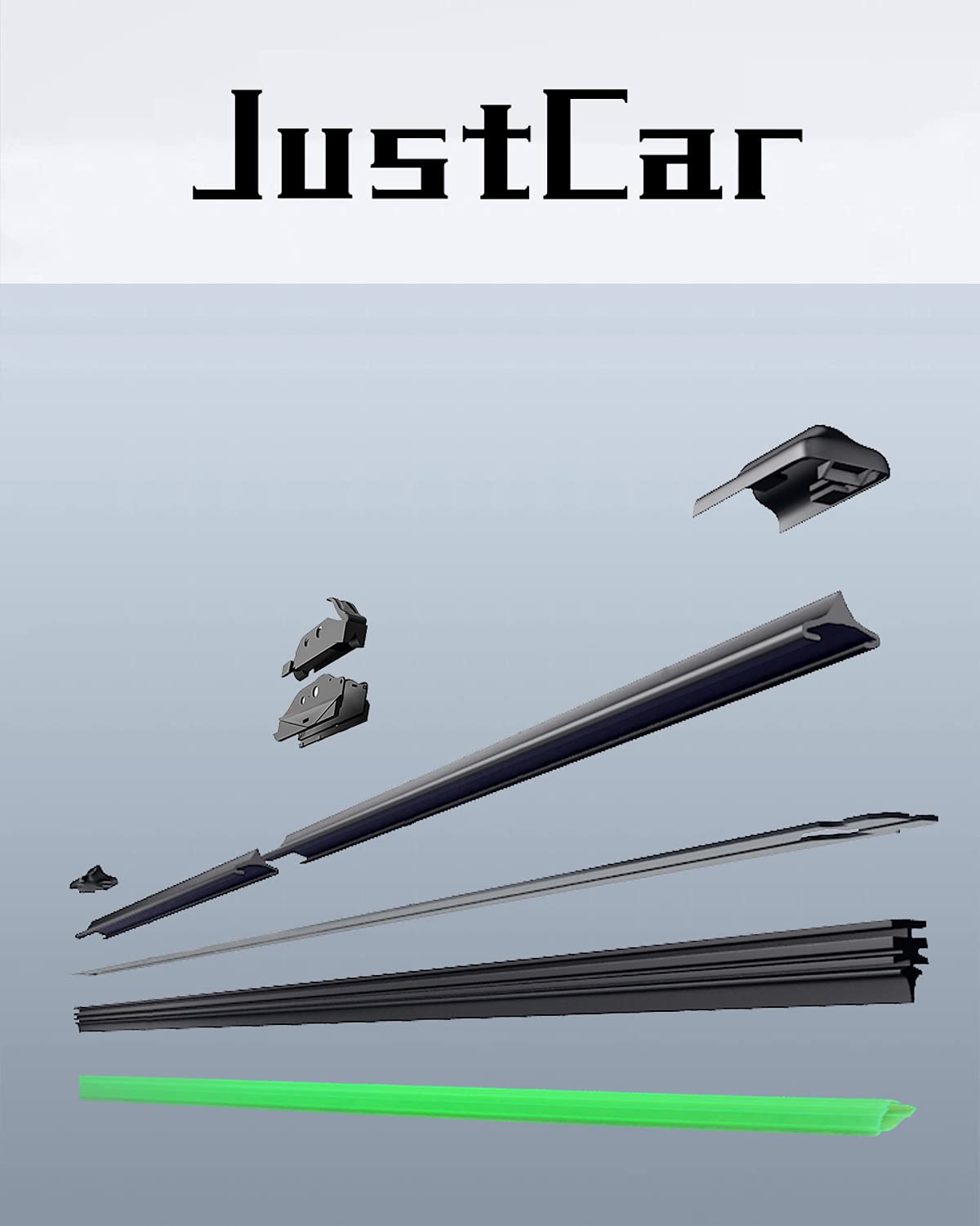 Justcar 3 Wipers Replacement For Nissan Quest 2004-2009, Windshield Wiper Blades Original Equipment Replacement - 26'/18'/14D' (Set Of 3) U/J Hook