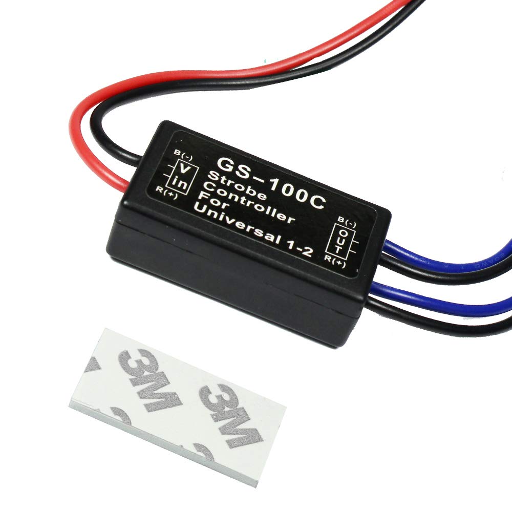 Huiqiaods 12V Gs-100C Flash Strobe Controller Auto Car Flasher Module For Led Brake Light Tail Stop Light