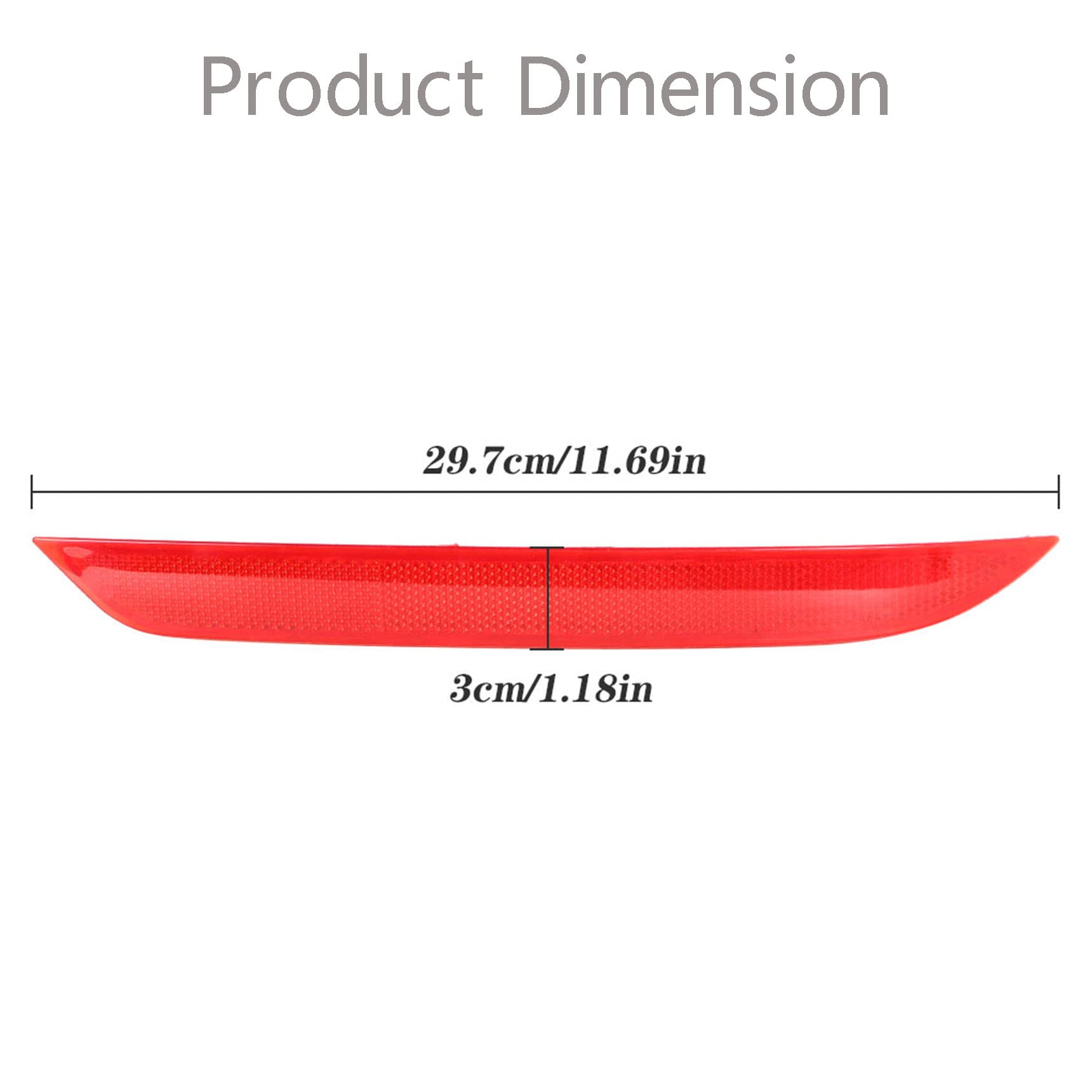 RainMan S 1 Pair Red Rear Left & Right Bumper Reflector Set Replacement for Honda Accord 2016-2017 33505T2AA11 33555T2AA11 HO118