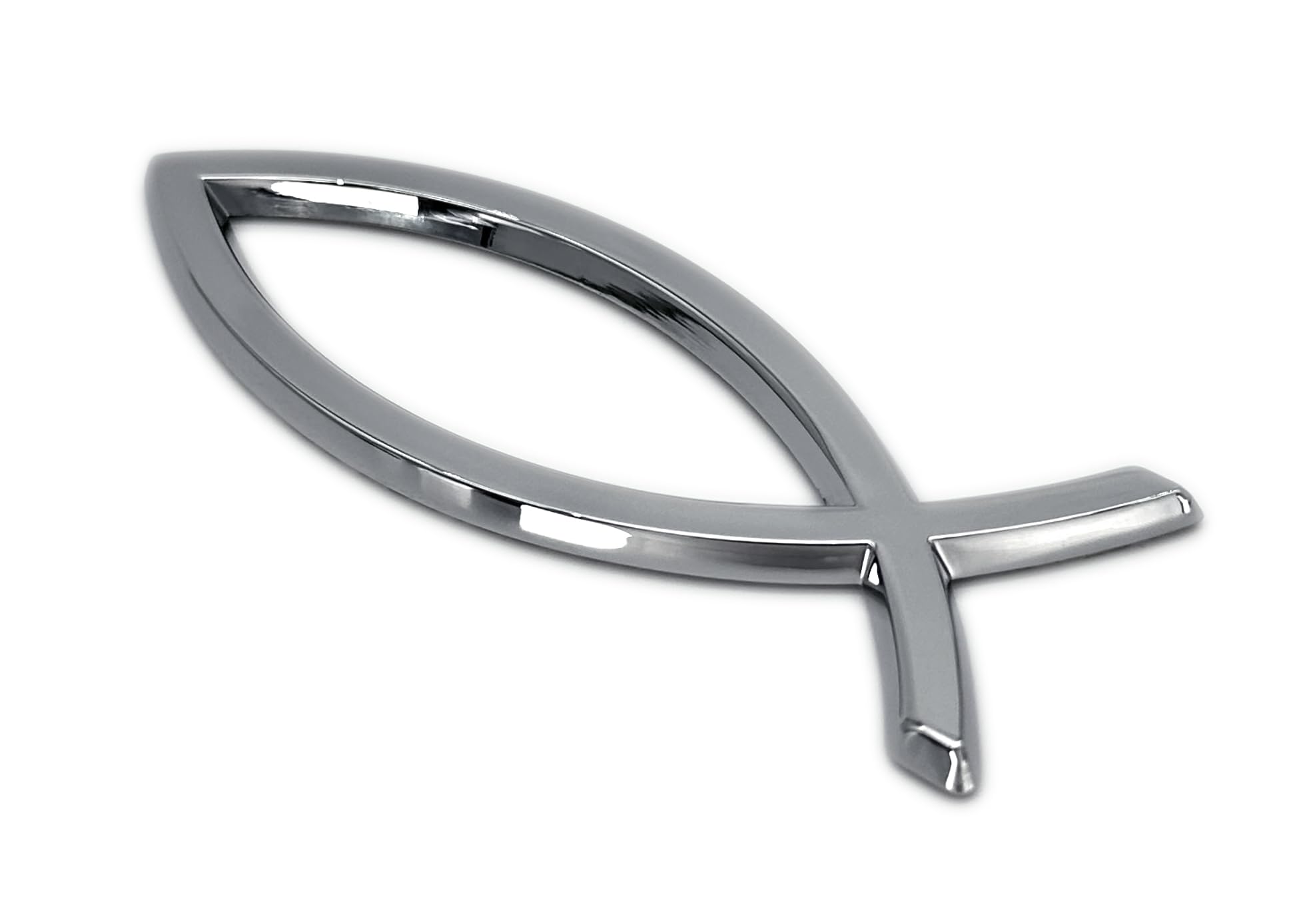 Elektroplate Chrome Fish Metal Emblem for Cars & Trucks, 4" x 1.4", Weatherproof, Model CA2306737