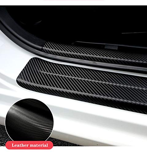 Maxdool 4Pcs Car Door Sill Protector Reflective 4D Carbon Fiber Sticker Decoration Door Entry Guard Door Sill Scuff Plate Stickers Compatible With Silverado Off Road (Red)