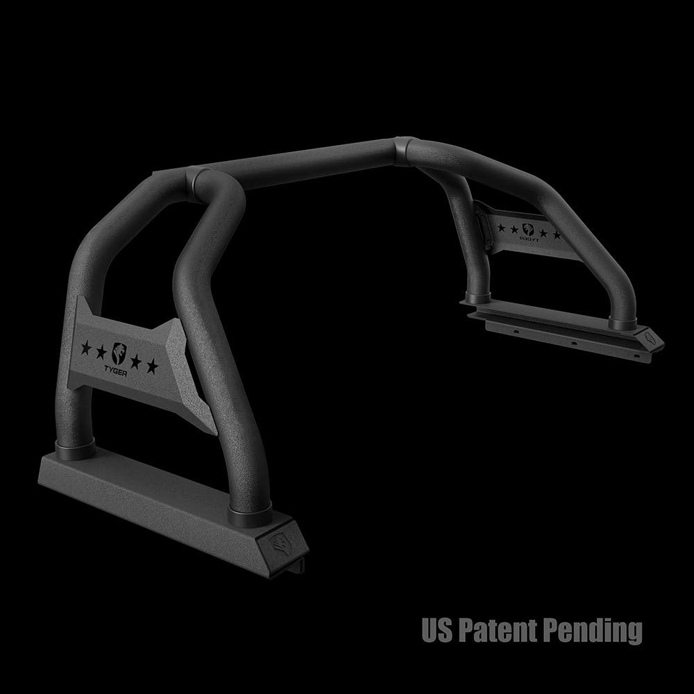 Tyger Auto Sport Bar for 2020-2024 Jeep Gladiator JT, Textured Black, Alloy Steel, Model TG-SB7J88678, Light Mount, Roll Bar