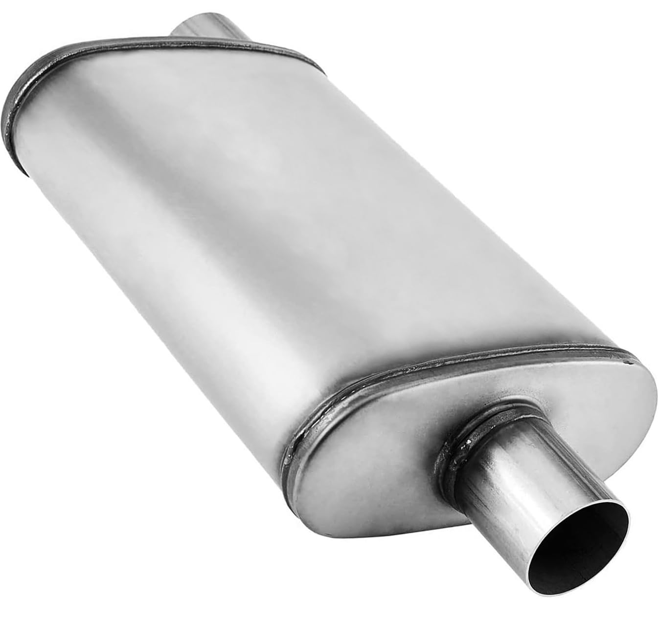 Muffler Deeptone 2.25 Inch Universal Exhaust Muffler,2.25 '' Muffler Straight-Through Performance Resonator With Stainless Steel