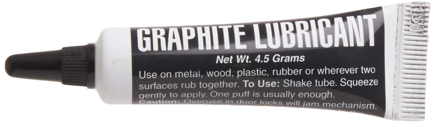 Lucky Line Graphite Dry Lock Lubricant Powder, 4.5g, Model 9501, Black and White