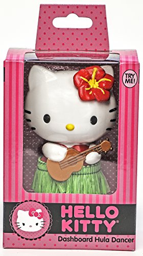 CHROMA Hello Kitty Hula Dancer Dashboard Auto Ornament - White/Black/Green, Model 048004