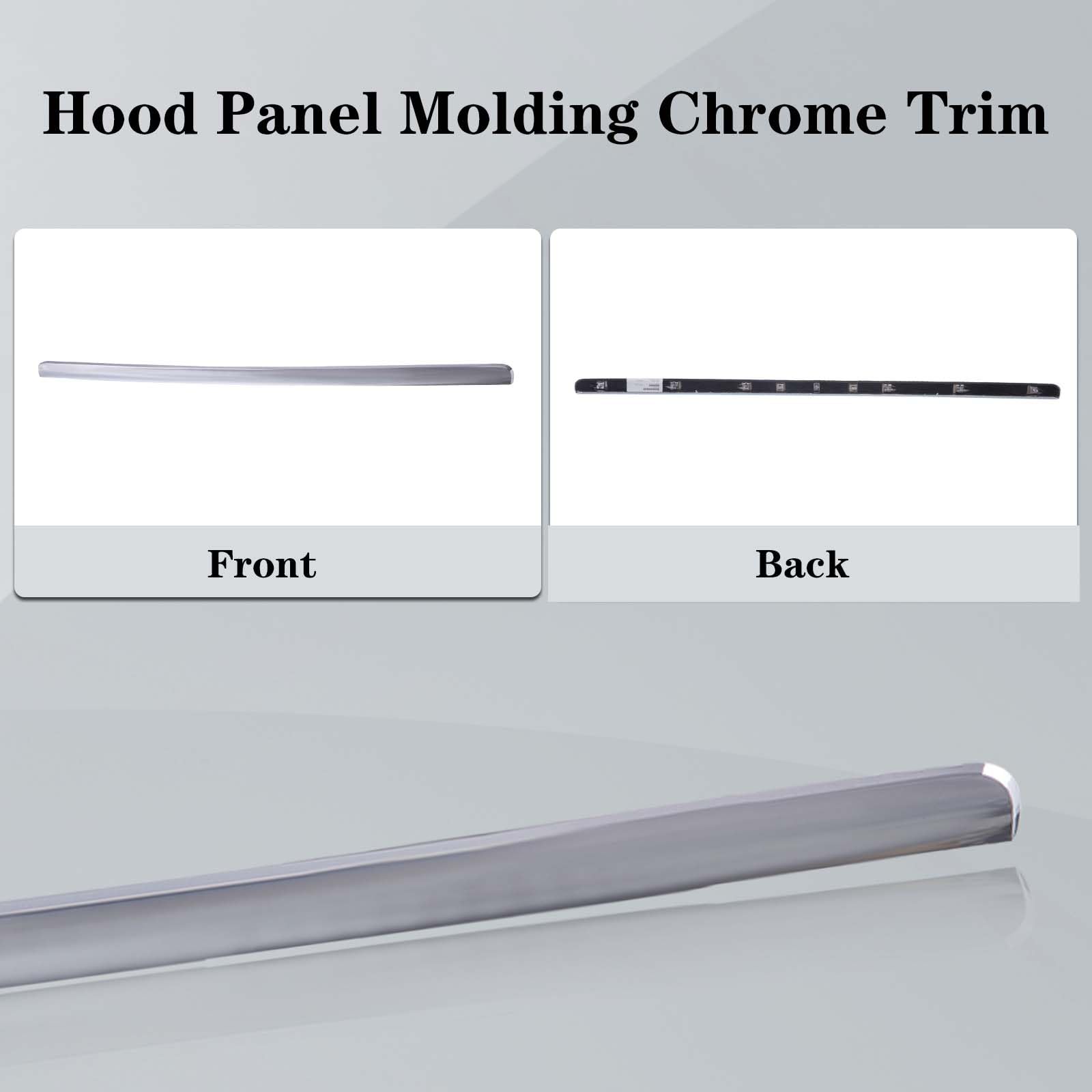 CarPartsDepot Hood Panel Molding Chrome Trim for 2006-2010 Ford Explorer, Unpainted, Durable Plastic