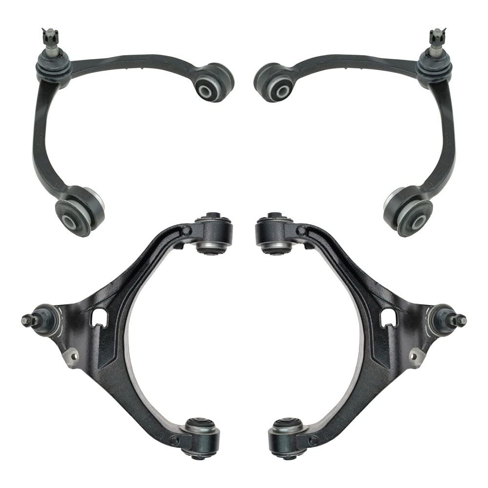 TRQ Front Upper & Lower Control Arm with Ball Joint Set Compatible with 2005-2010 Dodge Dakota 2006-2009 Mitsubishi Raider 2011 