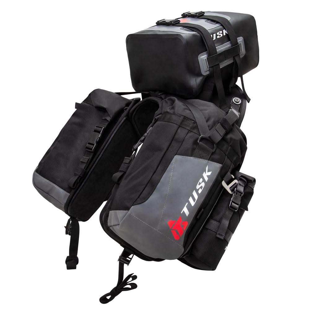 Tusk Excursion Rackless Luggage System w/X-Small Dry Duffel & Bottle Holders Standard Heat Shield Black/Grey