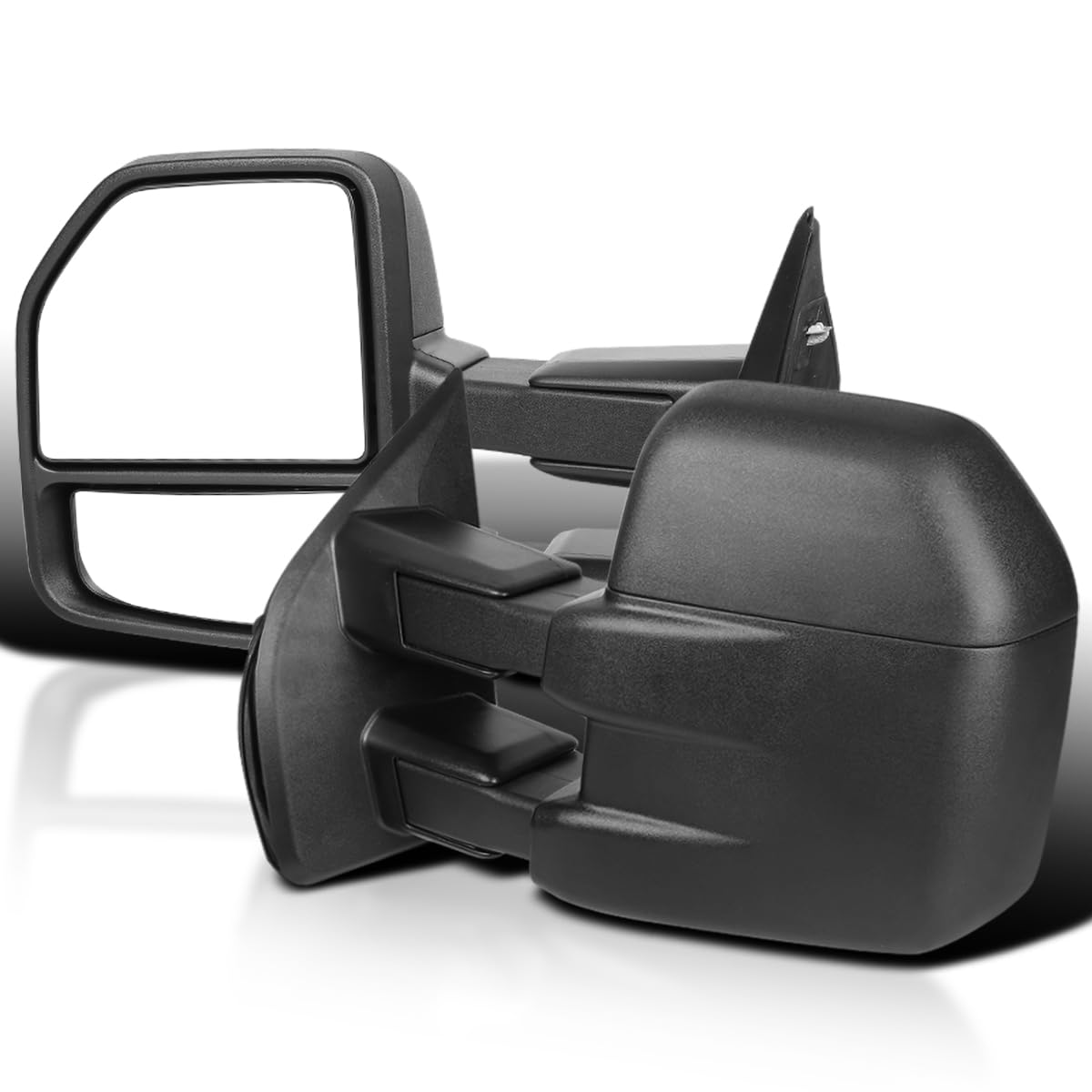 SpecD Tuning Black Manual Extendable Tow Towing Mirrors Compatible with 20152020 Ford F150