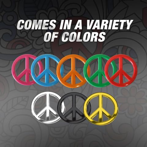 Revolution Car Badges Premium Car Emblems - Heavy Duty 3D Peace Sign Logo - Long Lasting High Quality Materials - Easy Mounting