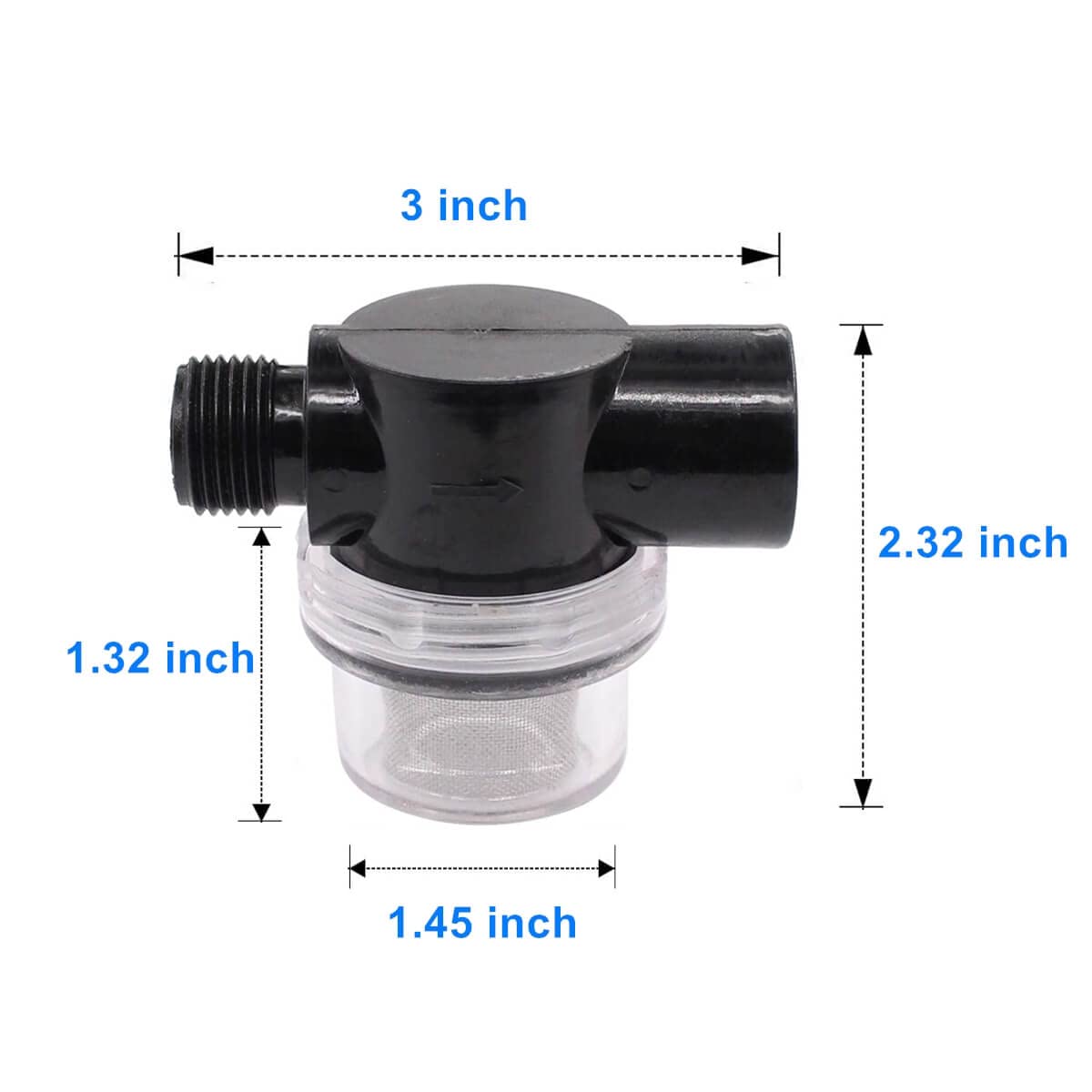 Twist-On Pipe Water Pump Strainer,RV Water Pump Filter Compatible With Shurflo Or Wfco,1/2'' Npsm Inlet/Outlet With 80 Mesh Stai