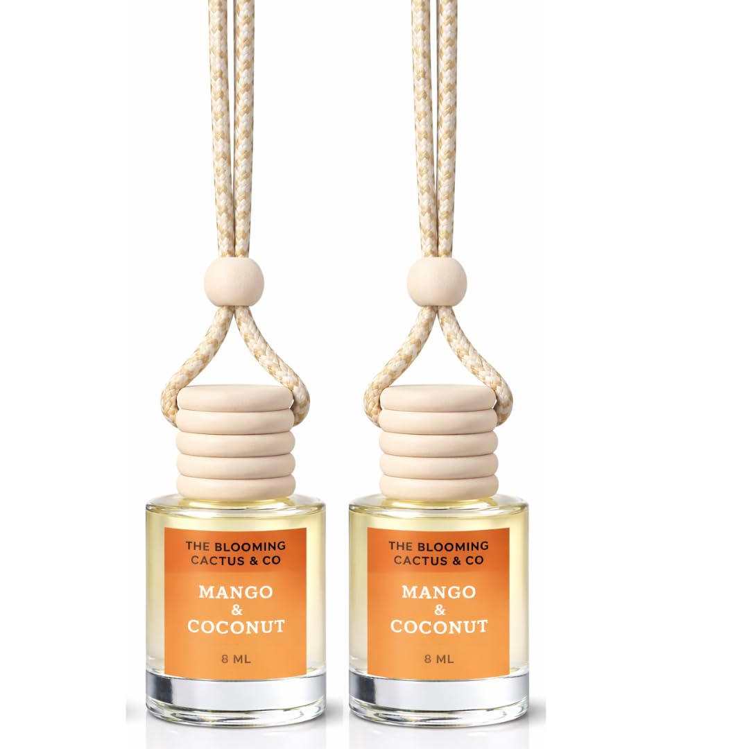 2 Long-Lasting Fragrance Air Freshener - Car or Small Room Hanging Freshener - Phthalate Free Fragrance (Mango & Coconut)