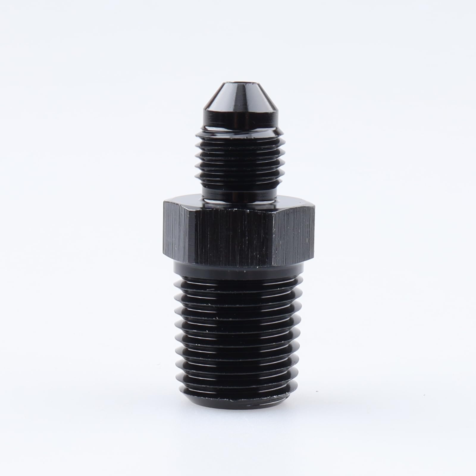 Ac Performance Male 1-1/4'' Npt To -20 An Flare Adapter Straight Aluminum Black