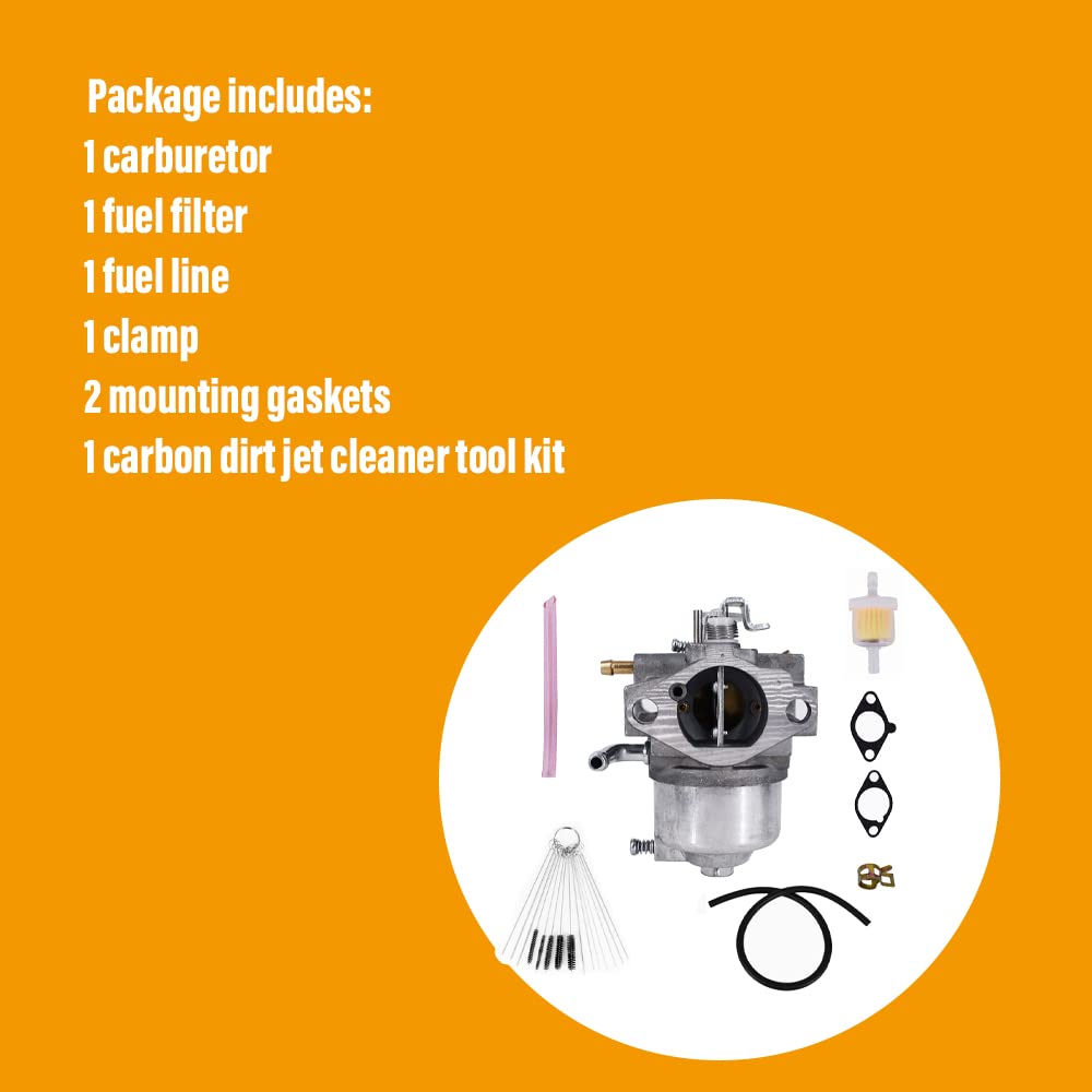 CULMKARI Carburetor for Kawasaki FB460V 4-Stroke Engine - Model YW-011-2 with Gaskets, Filter, Clamp, and Fuel Line Cleaner Tool Kit