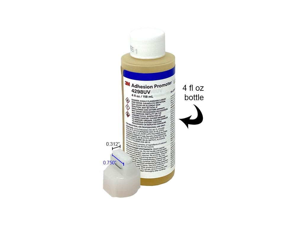 3M Adhesion Promoter Tape Primer, 4 fl oz Bottle, Acrylic Material, Felt Tip Applicator, Ideal for Surface Preparation