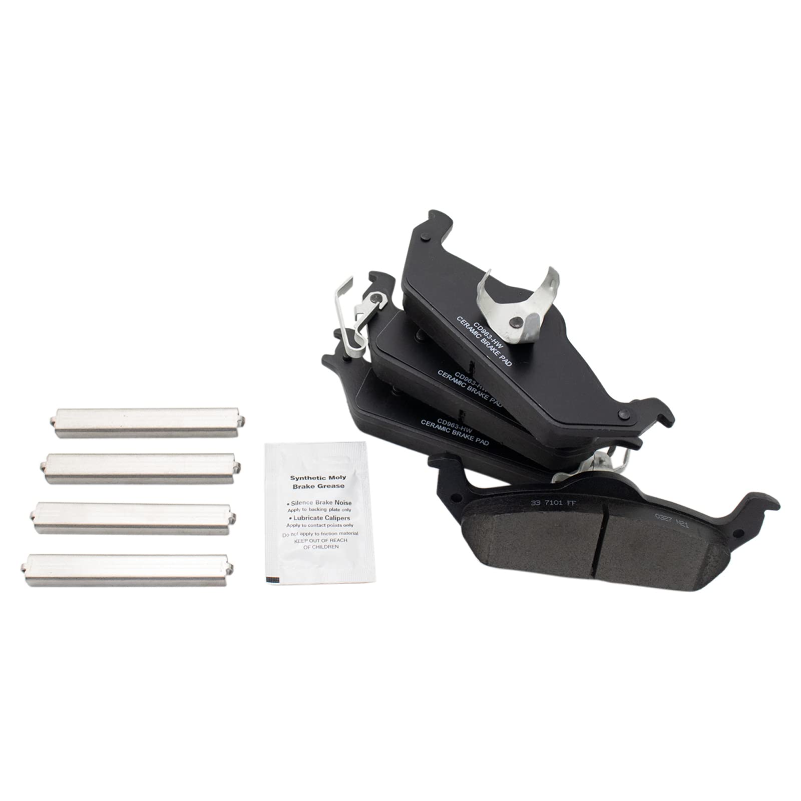 TRQ Rear Brake Pads Ceramic Compatible with 2002-2004 Dodge Dakota