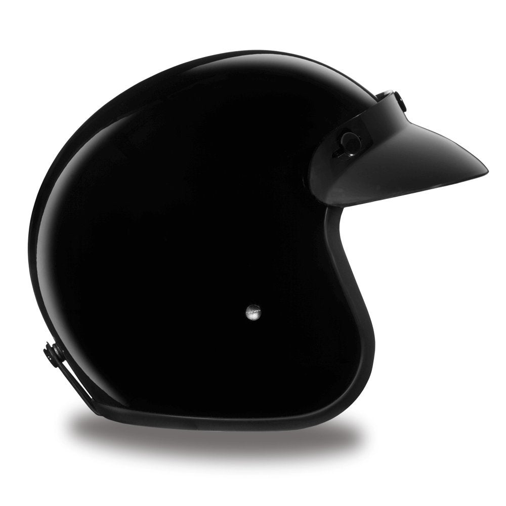Daytona Helmets 3/4 Open Face Motorcycle Helmet - Dot Approved [Hi-Gloss Black] [2Xl]