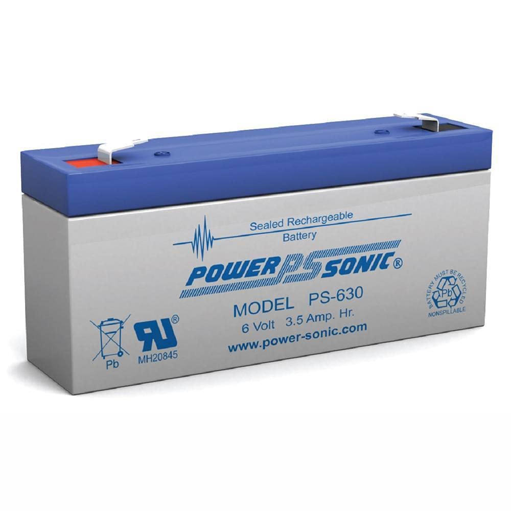 Power Sonic 6V 3Ah Sealed Lead Acid Battery - Replacement for PS-630, F1 Terminal