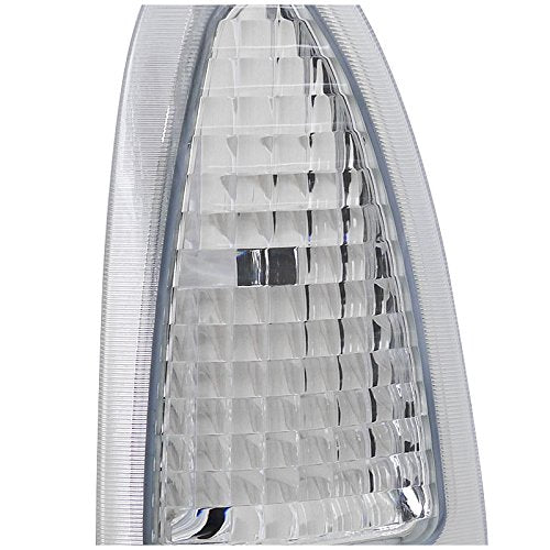 SPEC-D Tuning Chrome Housing Clear Lens Bumper Corner Lights for 1999-2004 Ford Super Duty F250 F350 F450 F550 - L+R Pair Assembly