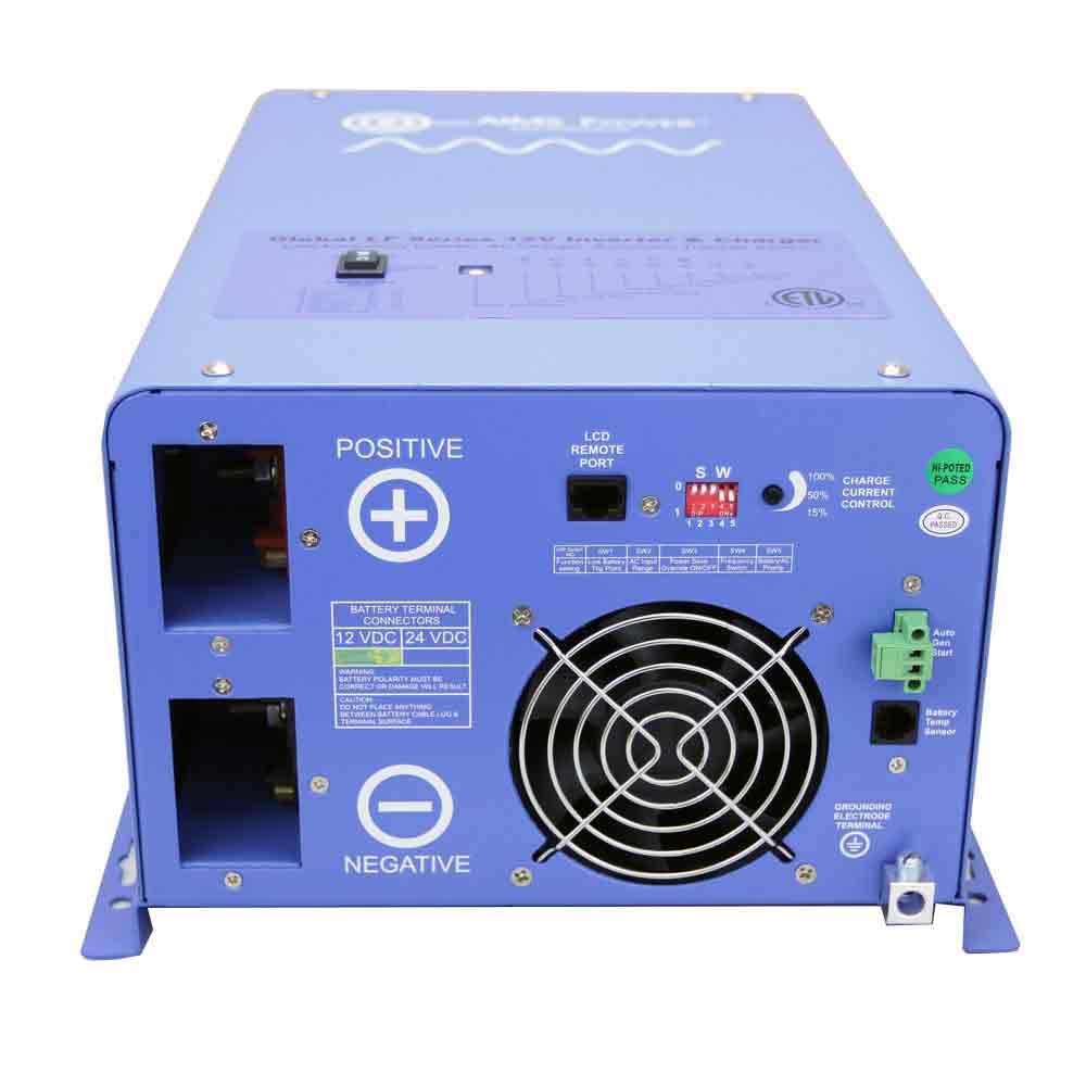 AIMS Power 2000 Watt / 6000 Watt Surge 12V Pure Sine Inverter Charger ETL Certified to UL 458