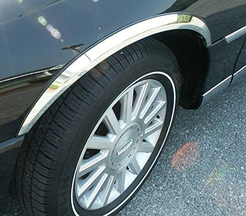 QMI Fender Trim for Lincoln Town Car - Mirror Polished Stainless Steel, 2" Wide, Set of 4, Chrome, Model 482003