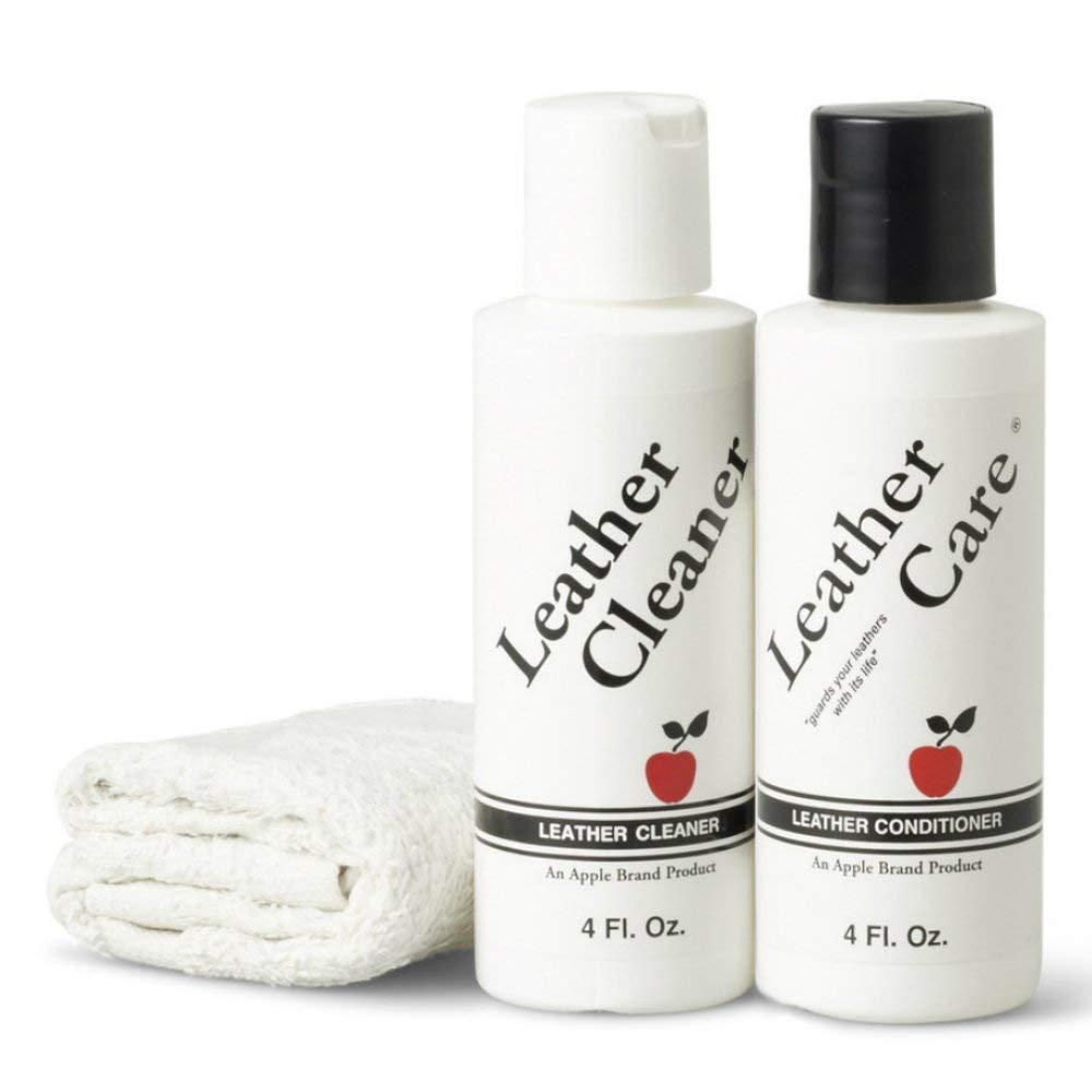 Apple Brand Leather Cleaner & Conditioner Kit - For Use On Leather Purses, Handbags, Shoes, Boots & Accessories - Safe On Colore