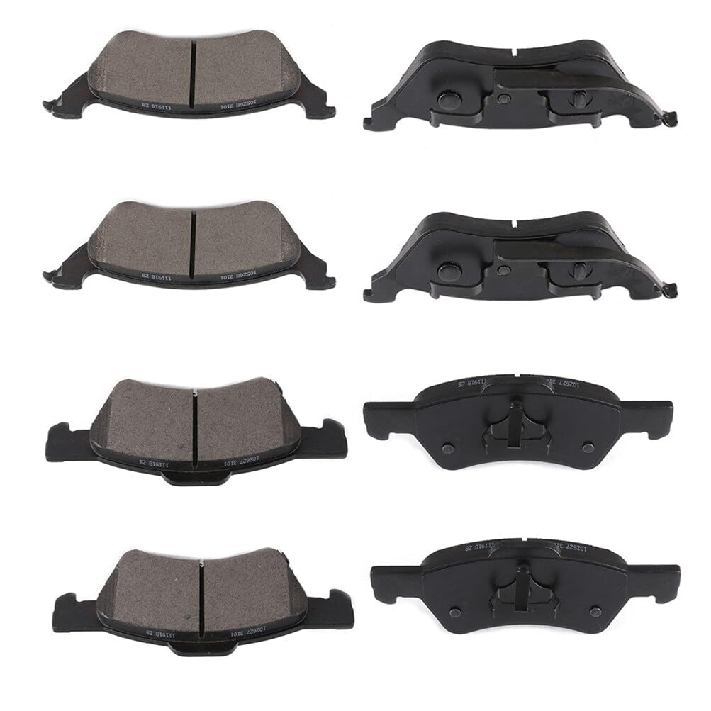Cciyu D857 D858 Front & Rear Semi-Metallic Disc Brake Pads Kit For Chrysler Town & Country 2001-2007,For Dodge Caravan 2001-2007