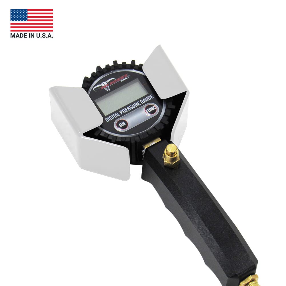 Pit Posse 461L Air Gauge Holder Pouch Car Enclosed Trailer Garage Shop - Made in USA - Aluminum Tire Meter Air Pressure Gage Sto