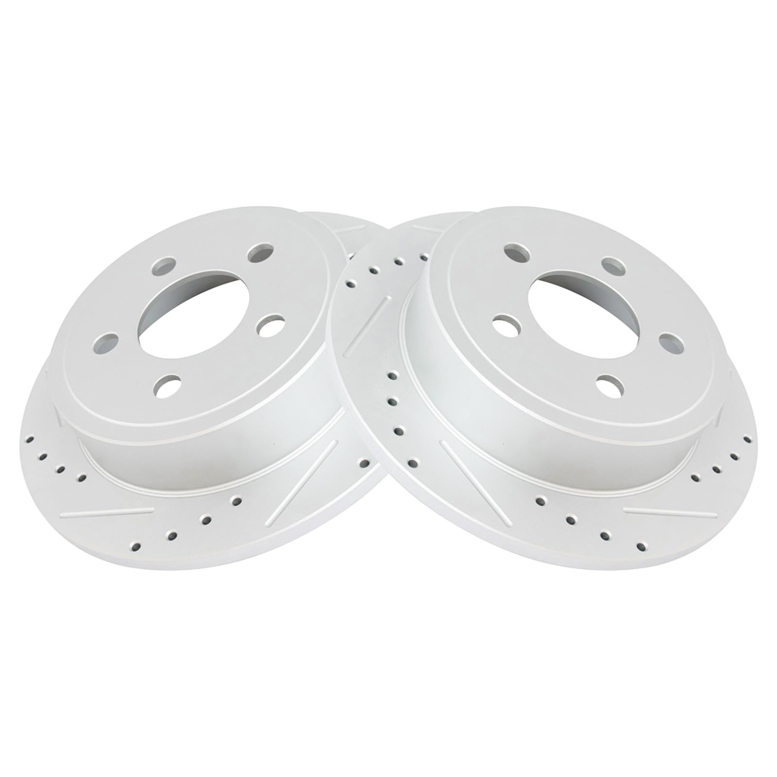 Trq Rear Performance Brake Rotors Set Premium G-Coated Compatible With 2003-2007 Jeep Liberty 2003-2006 Wrangler
