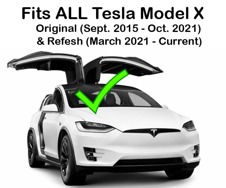 Custom Cut Graphics Logo Decal Wrap for Tesla Model X, 4 pc-Set (Gloss Red)
