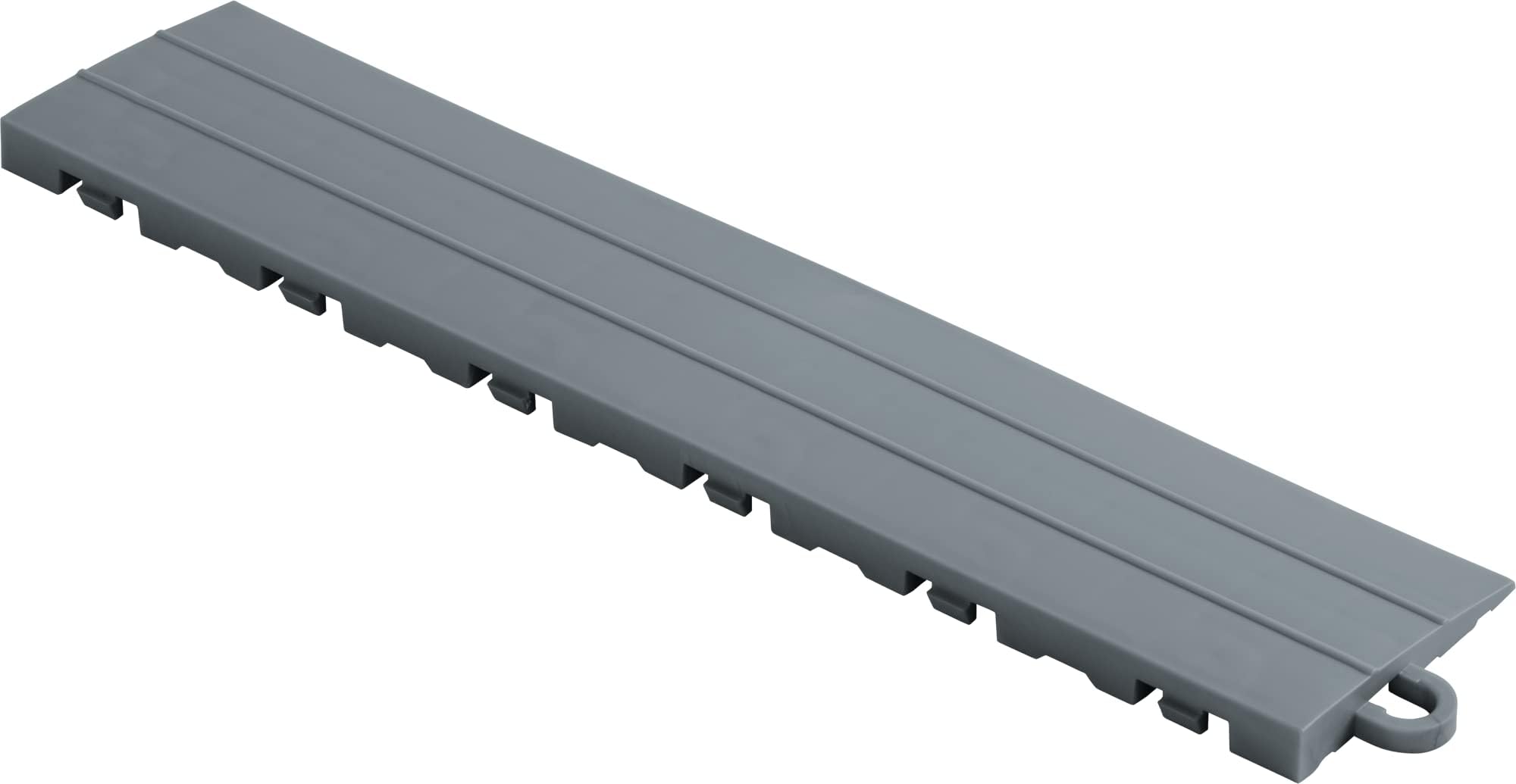 Speedway Diamond Pegged Edge for Interlocking Garage Floor Tiles, 12 x 2.75 x 0.5 in, Grey, 10 Piece Set