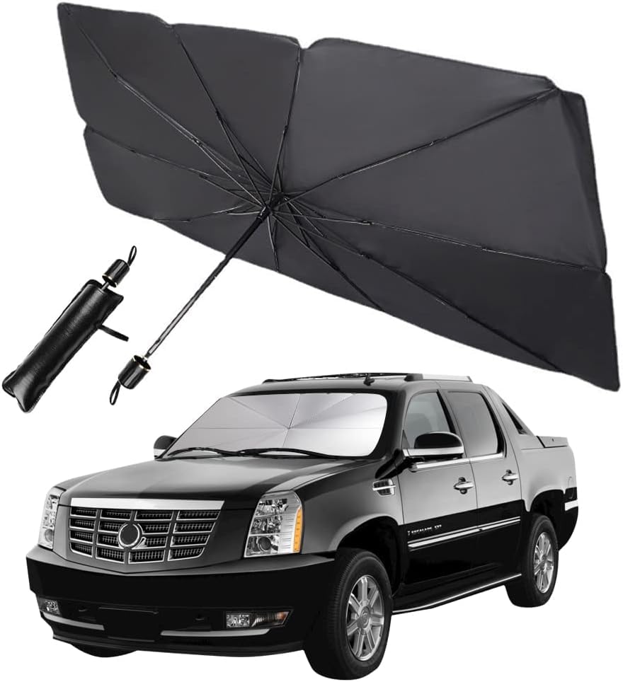 Luteti Car Front Windshield Sunshade Umbrella, UV Protection & Heat Insulation Foldable Sun Shade Sun Visor, Full Cover Sun Shad