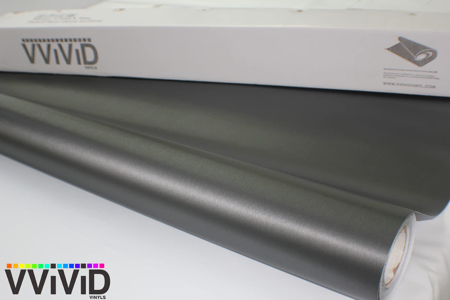 Vvivid Xpo Gunmetal Grey Brushed Metallic Steel Vinyl Wrap Roll With Air Release Technology (50 Feet X 5 Feet (Full Car Wrap Rol