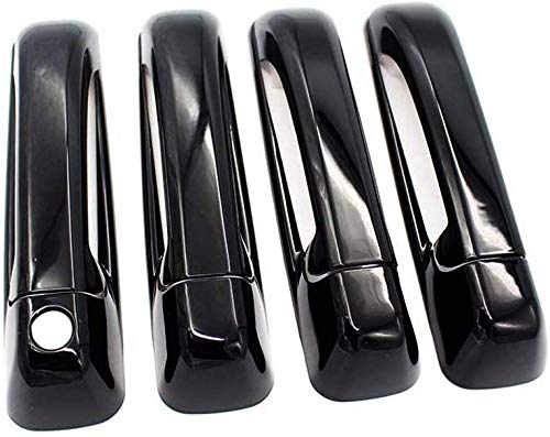eLoveQ Gloss Black Side Door Handle Cover Covers Compatible with 10-18 RAM 1500+2500+3500