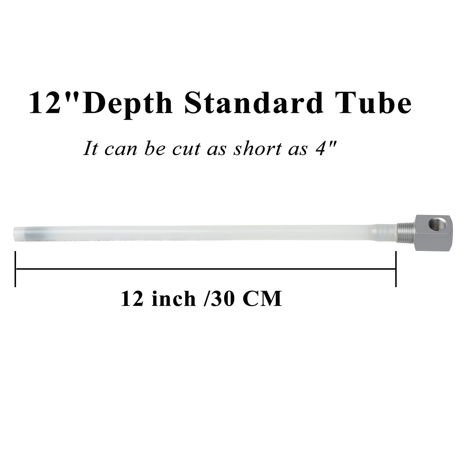Aongch 7-0948 Fuel Withdrawal 12 Inch Depth Standard Universal Boat Gas Tank Tube With Strainer, Length-Adjustable Rigid Polyethylene Fuel Tube
