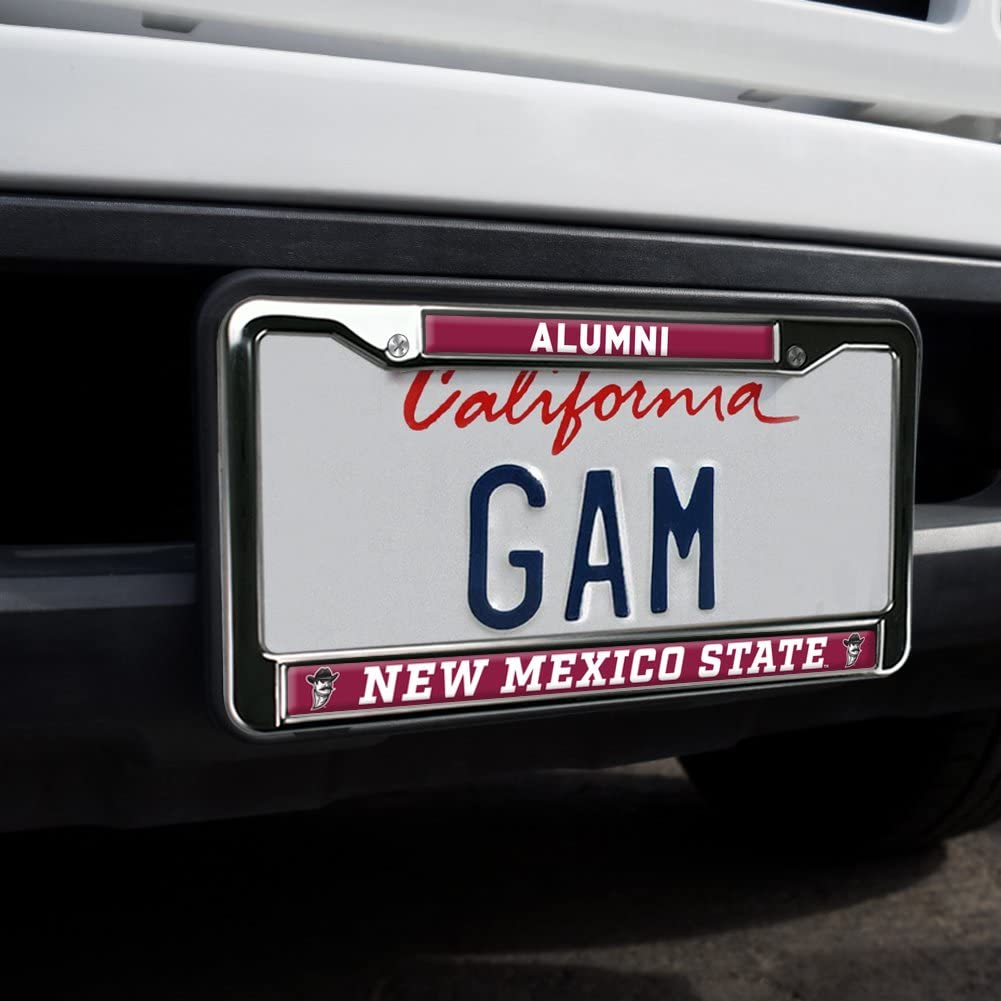 GRAPHICS & MORE Metal License Plate Frame - New Mexico State Alumni, Full Size, One Size, New Mexico State Color