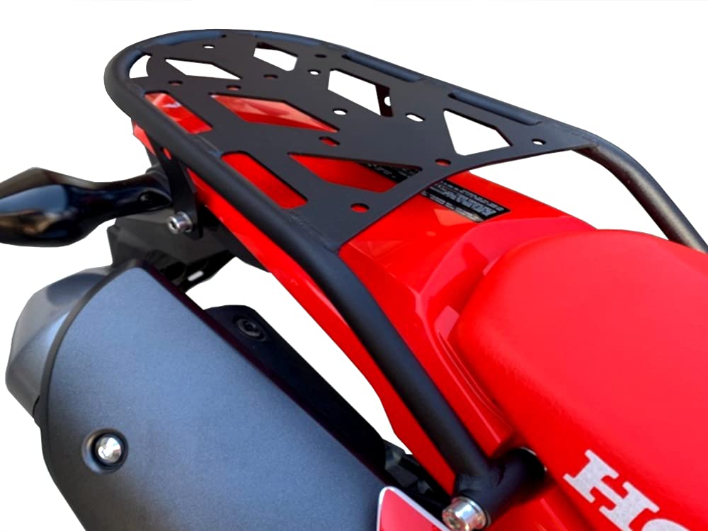 Precision Motorcycle Racks CRF300L Rally Rear Rack - Alloy Steel, Black, Model PMR0000CRF300L, for Honda CRF 300L (2021-Present)
