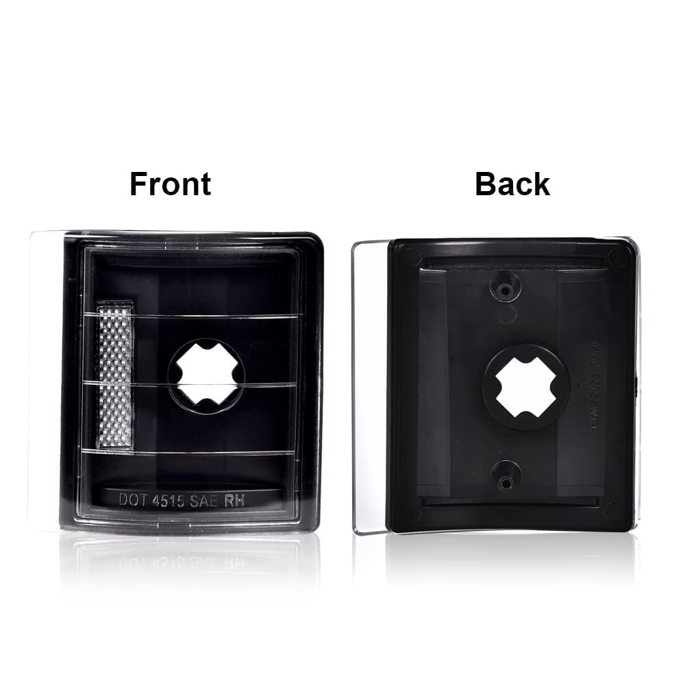 Pit66 Corner Signal Side Marker Lamps, Compatible With Chevy C/K 1500 2500 3500 Suburban 94-99/ Chevy Tahoe 95-99/ Chevy 94 Full Size Signal Lamp Clear Lens Black Housing Clear Reflector 4 Pcs