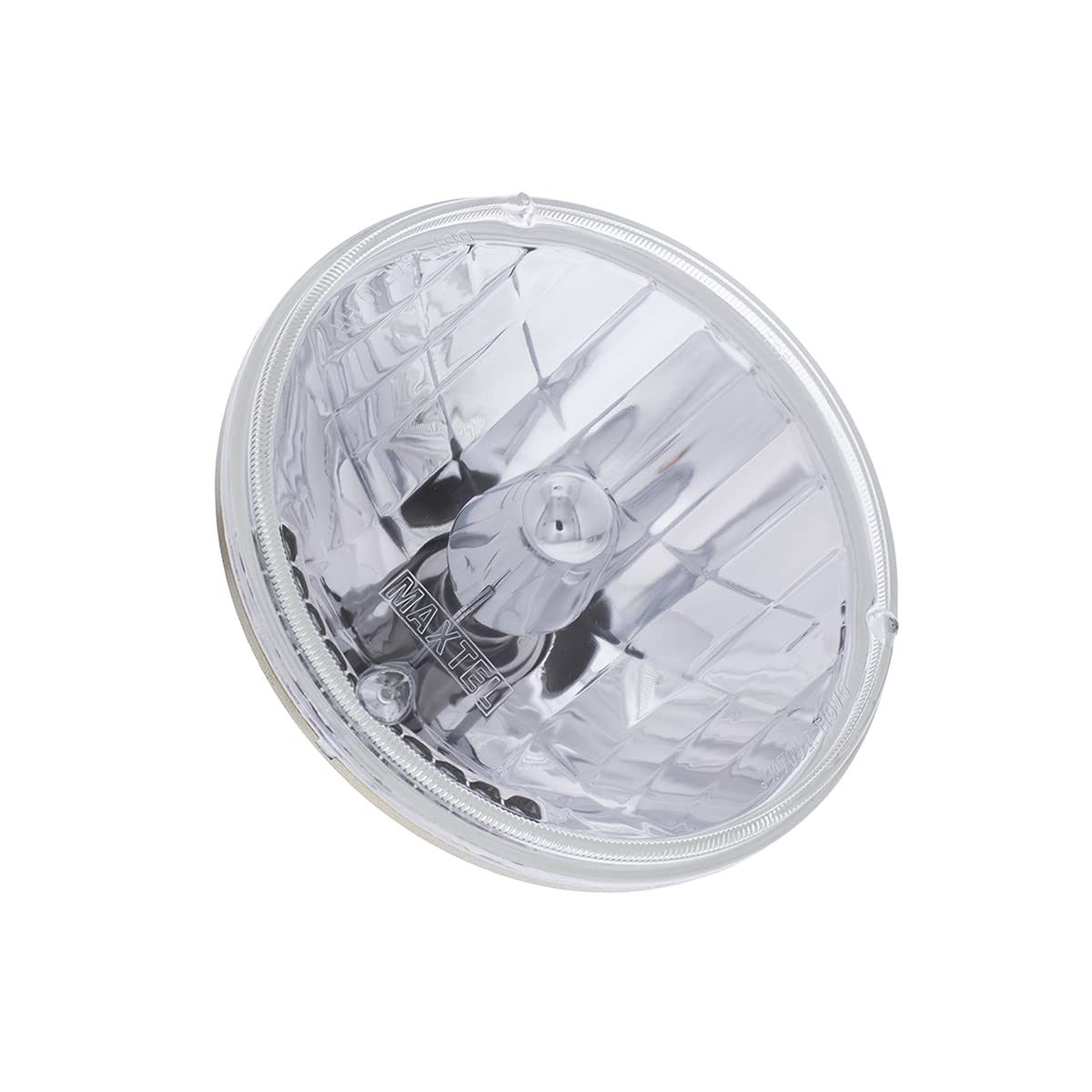 United Pacific 7-Inch Halogen Crystal Headlight W/10 Amber Led Position Lights, Multi-Faceted, Anti-Vibration, Aluminum Reflecto