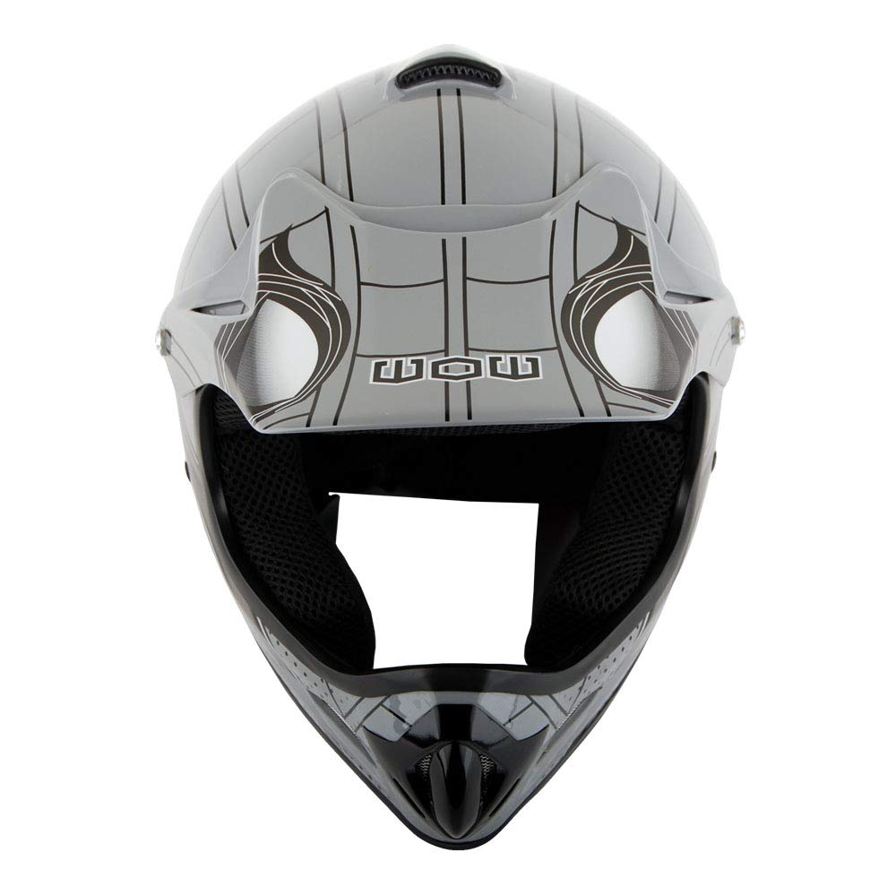 Wow Youth Kids Motocross Helmet Bmx Mx Atv Dirt Bike Helmet Spider Black + Goggles + Mg Youth Black Glove Bundle
