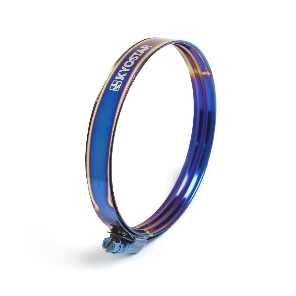 American Double Layer Clamp Adjustable Stainless Steel Titanium Blue Clamp Diameter Ranger,8 Size (Blue, 92-102MM)