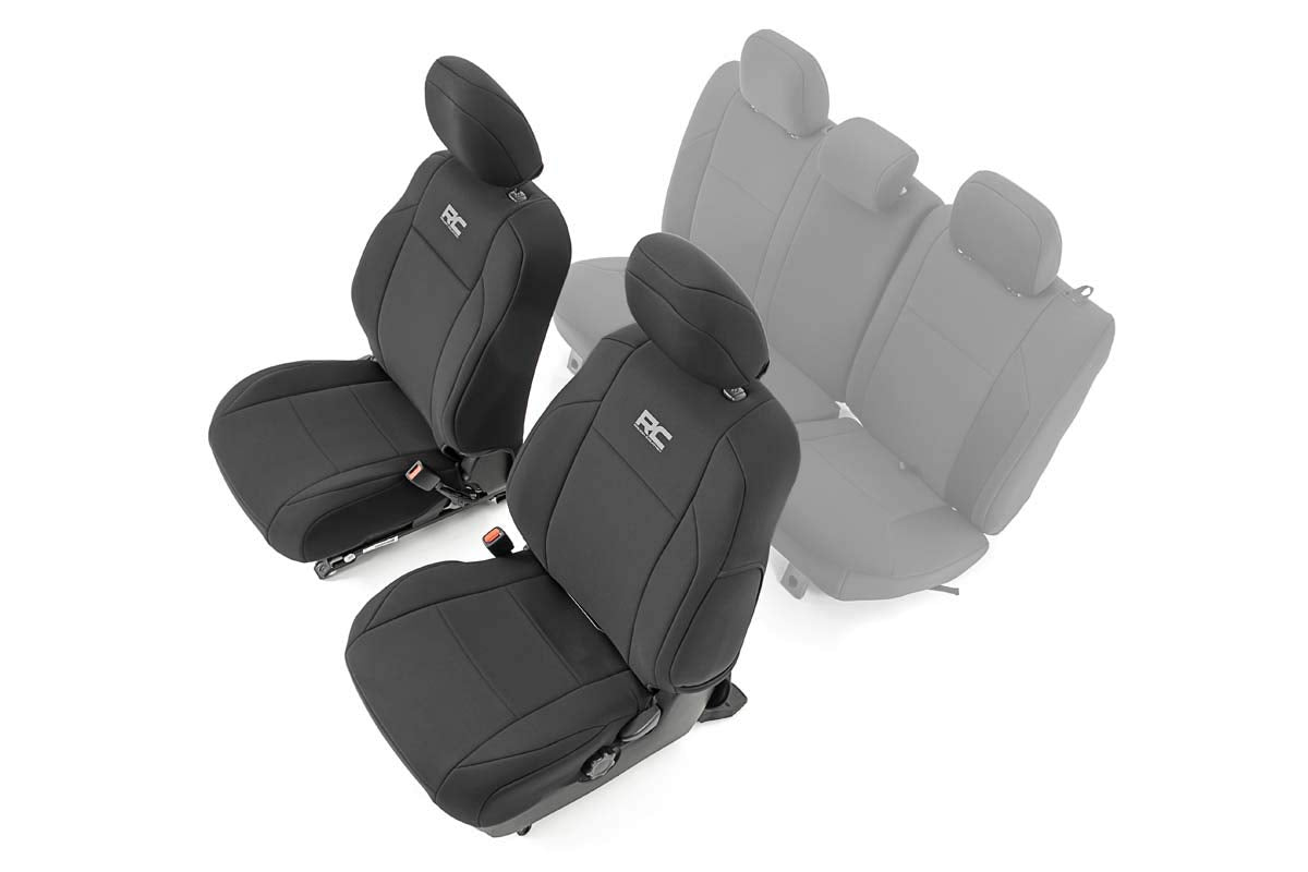 Rough Country Neoprene Front Seat Covers for Toyota Tacoma (2016-2023) - Waterproof & UV Resistant, Foam Padded, Front Seat Cove