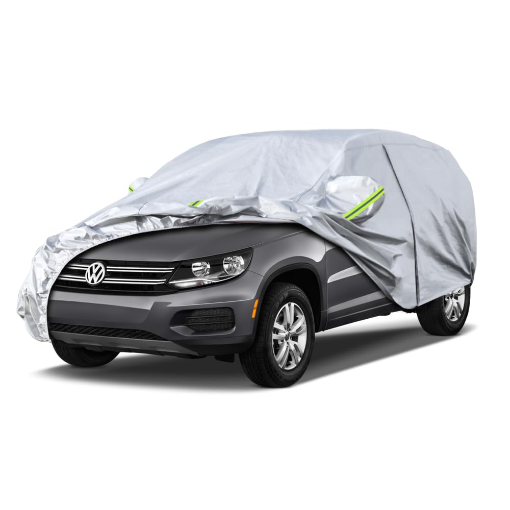 Koukou Suv Car Cover Custom Fit Vw Tiguan From 2007 To 2020, Waterproof All Weather For Automobiles, Sun Rain Dust Snow Protecti