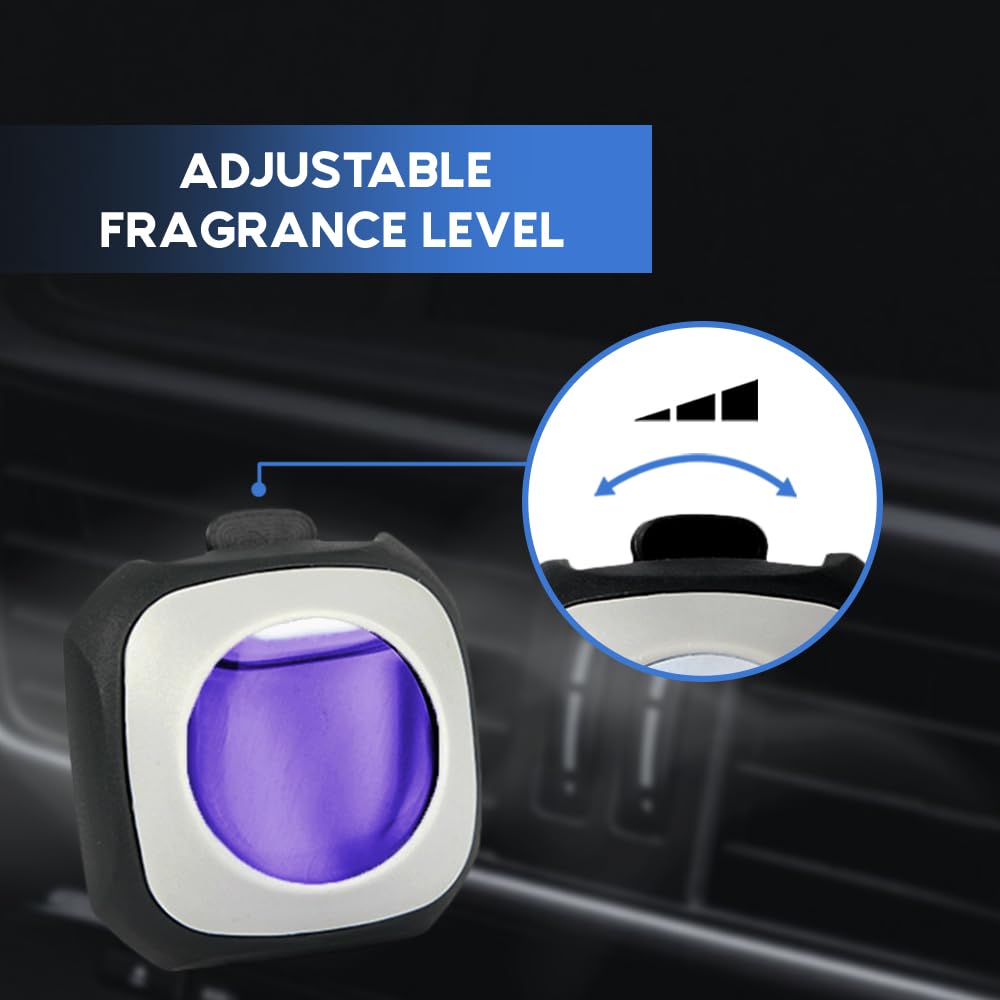 Air Jungles Lavender Scent Car Air Freshener Clip, 6 Vent Clips, 4Ml Each, Long Lasting Air Freshener, Up To 180 Days Car Refres