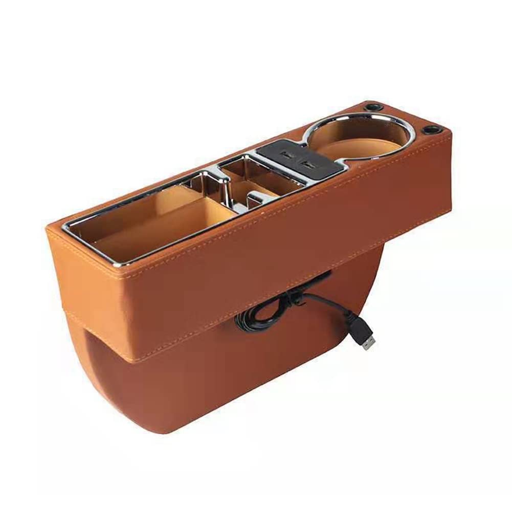 ihreesy PU Leather Car Seat Gap Filler,Universal Car Seat Organizer Multifunctional Car Cup Holder Gap Filler Storage Box Consol